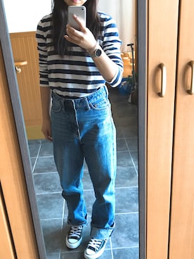 「Daniel Wellington（ダニエルウェリントン）の販売終了クラシックペティット アッシュフィールド32mm（アナログ腕時計）」を使った、Nana sgskさん（レディース・152cm）の秋コーディネート