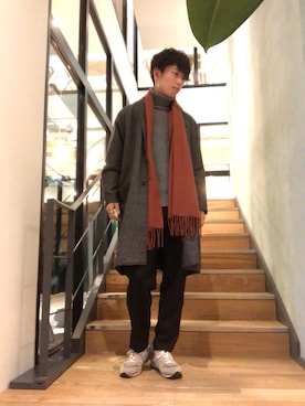 「koe（コエ）のアイテム（ダウンジャケット/コート）」を使った、shotaさん（メンズ・175cm）の秋コーディネート