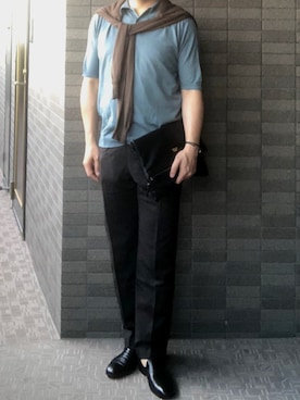 「Adam et Rope A・E・R（アダムエロペ）のアイテム（トップス）」を使った、じんさん（メンズ・170cm）の夏コーディネート