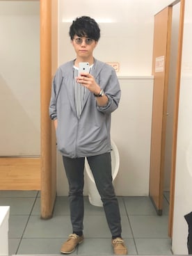 「Calvin Klein（カルバン・クライン）のアイテム（ブルゾン）」を使った、たけちゃ〜さん（メンズ・173cm）の夏コーディネート