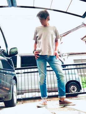 「TETE HOMME（テットオム）のアイテム（トップス）」を使った、ukaさん（メンズ・178cm）の夏コーディネート