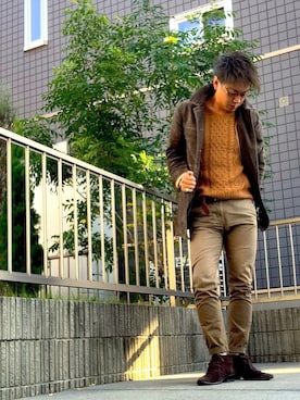 「TETE HOMME（テットオム）のアイテム（ジャケット/アウター）」を使った、ukaさん（メンズ・178cm）の冬コーディネート