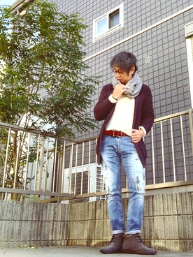 「PAZZO（パッゾ）のアイテム」を使った、ukaさん（メンズ・178cm）の冬コーディネート