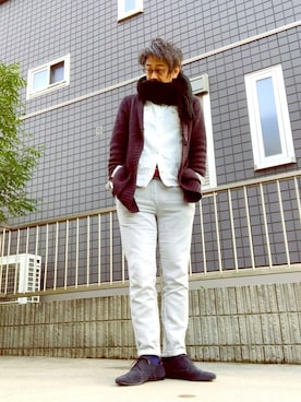 「ロングカーディガン」｜ukaさん（メンズ・178cm・40代）の冬コーディネート