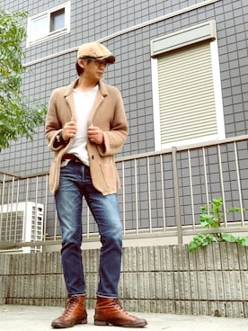 「TETE HOMME（テットオム）のアイテム（トップス）」を使った、ukaさん（メンズ・178cm）の春コーディネート
