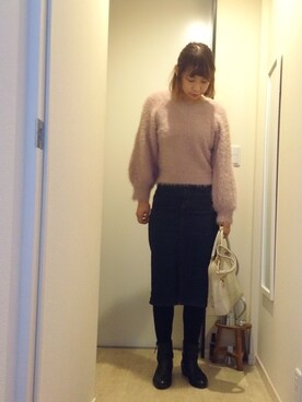 「もけもけ」｜「アイテム（ブーツ）」を使った、kobu☻さん（レディース・169cm）の冬コーディネート