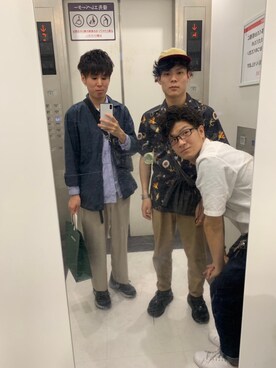 「Steven Alan（スティーブンアラン）のアイテム（キャップ）」を使った、山岡さん（メンズ・165cm）の夏コーディネート