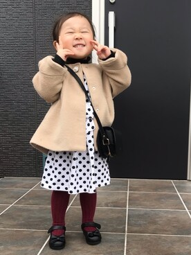 「kate spade new york kids（ケイトスペードニューヨーク）のアイテム（ワンピース/ドレス）」を使った、miuさん（キッズ・80cm）の秋コーディネート