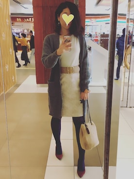 「アイテム（タイツ/ストッキング、ブルー系）」を使った、スイ suiさん（レディース・165cm）の冬コーディネート