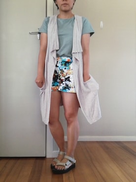 「shorts」｜「アイテム（その他アウター）」を使った、fastfashionrebelさん（レディース・152cm）の冬コーディネート