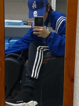 「BALENCIAGA」｜「アイテム（ナイロンジャケット）」を使った、のむきゃんさん（メンズ・170cm）の夏コーディネート