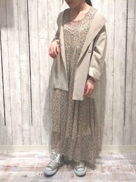 「クリスプ」｜「アイテム（ノーカラージャケット）」を使った、maria.さん（レディース・153cm）の春コーディネート