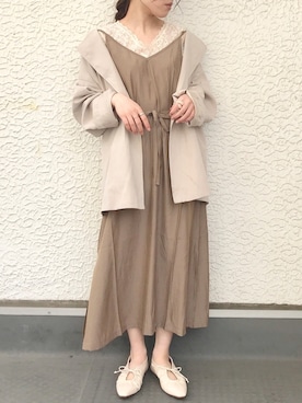 「クリスプ」｜「アイテム（ノーカラージャケット）」を使った、maria.さん（レディース・153cm）の春コーディネート