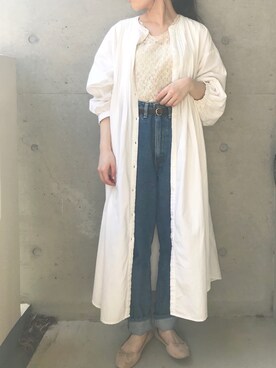 「Crisp（クリスプ）のアイテム（シャツワンピース）」を使った、maria.さん（レディース・153cm）の春コーディネート