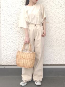「Lattice（Lattice）のアイテム（かごバッグ）」を使った、maria.さん（レディース・153cm）の夏コーディネート