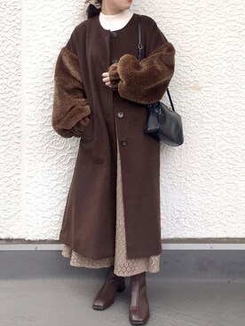 「Crisp（クリスプ）のアイテム（その他アウター）」を使った、maria.さん（レディース・153cm）の冬コーディネート