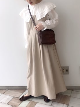 「スカラップ」｜「アイテム（アクセサリー）」を使った、maria.さん（レディース・153cm）の春コーディネート