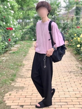 「アイテム（チャーム）」を使った、じいさん（メンズ・172cm）の夏コーディネート