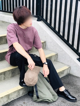 「アイテム（チャーム）」を使った、じいさん（メンズ・172cm）の秋コーディネート