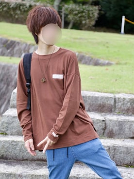 「ブラウン×ブルー」｜じいさん（メンズ・172cm）の秋コーディネート