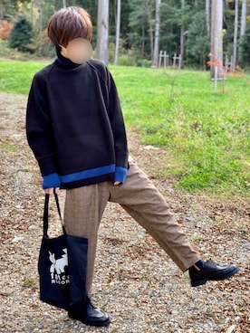 「靴下チラ見せ」｜「アイテム（その他）」を使った、じいさん（メンズ・172cm）の冬コーディネート