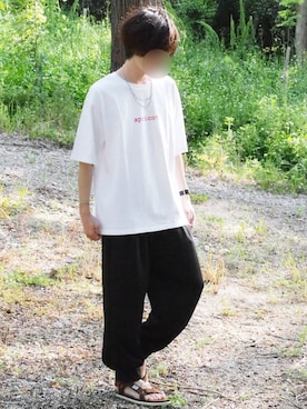 「カフスイージーパンツ」｜「アイテム（その他）」を使った、じいさん（メンズ・172cm）の春コーディネート
