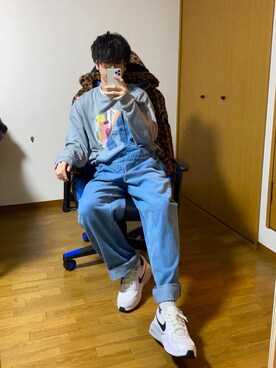 「kutir（クティール）のアイテム（オールインワン・サロペット）」を使った、シュウさん（メンズ・177cm）の秋コーディネート