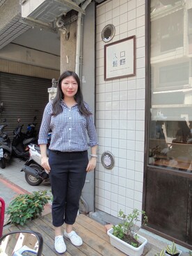 「日常」｜「アイテム（スラックス）」を使った、Annaさん（レディース・168cm）の秋コーディネート