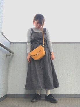 「Crisp（クリスプ）のアイテム（ジャンパースカート）」を使った、ひめかさん（レディース・151cm）の冬コーディネート