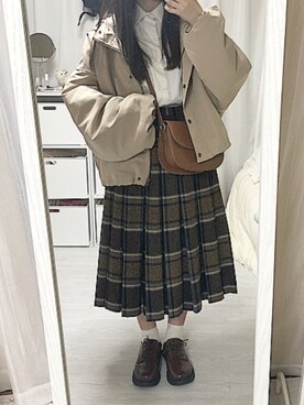 「apres jour（アプレジュール）のアイテム（マウンテンパーカー）」を使った、ちろるさん（レディース・149cm）の春コーディネート