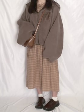 「apres jour（アプレジュール）のアイテム（ブルゾン）」を使った、ちろるさん（レディース・149cm）の冬コーディネート