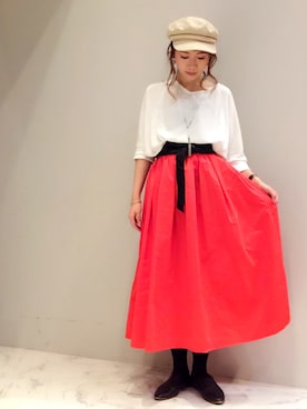 「フレンチカジュアル」｜「アイテム（キャスケット）」を使った、isonさん（レディース・156cm）の春コーディネート