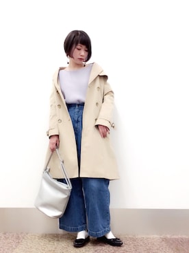 「ドルマン」｜「アイテム（トレンチコート）」を使った、isonさん（レディース・156cm）の冬コーディネート