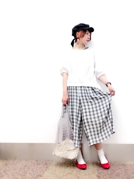 「フィッシュネットバッグ」｜isonさん（レディース・156cm）の春コーディネート