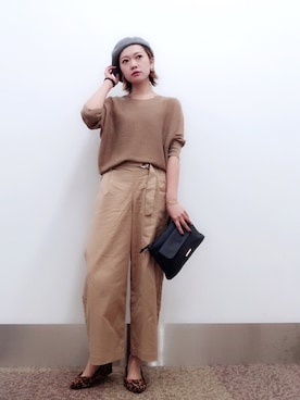 「ドルマン」｜「アイテム（ハンチング/ベレー帽）」を使った、isonさん（レディース・156cm）の夏コーディネート