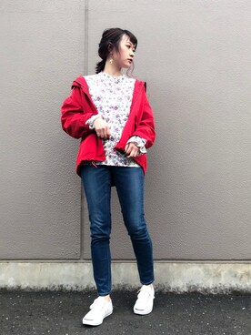 「ジャックパーセル」｜「アイテム（ブルゾン）」を使った、isonさん（レディース・156cm）の春コーディネート