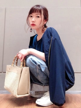 「平成最後のWEARISTAセンバツ」｜「アイテム（ブルゾン）」を使った、isonさん（レディース・156cm）の春コーディネート