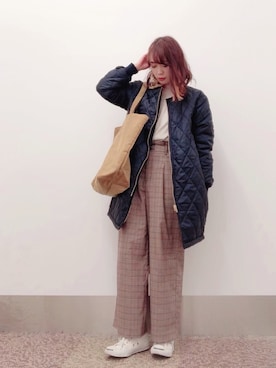 「ジャックパーセル」｜「アイテム（モッズコート）」を使った、isonさん（レディース・156cm）の秋コーディネート
