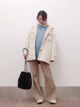 「オールドスクール」｜「アイテム（ミリタリージャケット）」を使った、isonさん（レディース・156cm）の冬コーディネート