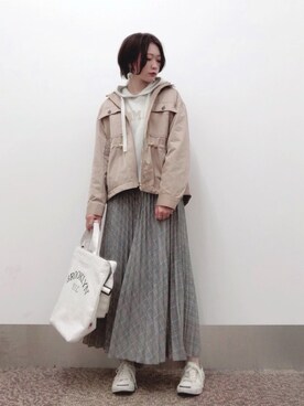 「ジャックパーセル」｜「アイテム（ブルゾン）」を使った、isonさん（レディース・156cm）の冬コーディネート