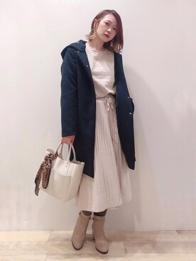 「OPAQUE.CLIP」｜「アイテム（その他アウター）」を使った、isonさん（レディース・156cm）の冬コーディネート