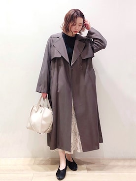 「OPAQUE.CLIP」｜「アイテム（トレンチコート）」を使った、isonさん（レディース・156cm）の春コーディネート