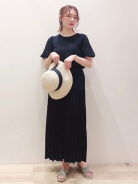 「ニットアップ」｜「アイテム（帽子）」を使った、isonさん（レディース・156cm）の春コーディネート