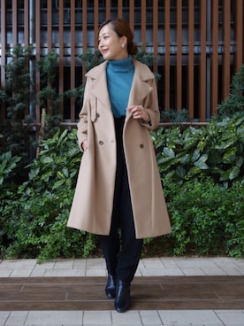 「URBAN RESEARCH ROSSO WOMEN（アーバンリサーチ　ロッソ）のアイテム（ピーコート）」を使った、kawanoさん（レディース・164cm）の冬コーディネート