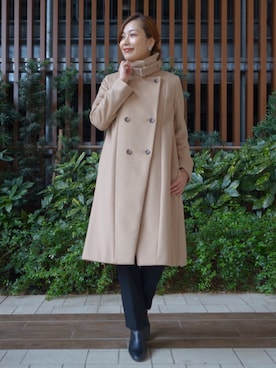 「URBAN RESEARCH ROSSO WOMEN（アーバンリサーチ　ロッソ）のアイテム（ピーコート）」を使った、kawanoさん（レディース・164cm）の冬コーディネート