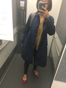 「note et silence （ノートエシロンス）のアイテム（チェスターコート）」を使った、andreaさん（レディース・158cm）の秋コーディネート