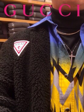 「Guess（ゲス）のアイテム（ニット/セーター）」を使った、SHOTAさん（メンズ・170cm）の冬コーディネート