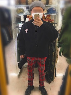 「Guess（ゲス）のアイテム（ブルゾン）」を使った、SHOTAさん（メンズ・170cm）の冬コーディネート