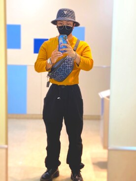 「Guess（ゲス）のアイテム（帽子）」を使った、SHOTAさん（メンズ・170cm）の夏コーディネート