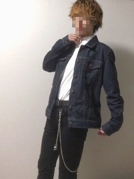 「GU（ジーユー）の（GU）コットンリネンスリムフィットトラウザー（MEN ⁄ チノ・イージーパンツ・デザインパンツ）」を使った、むろさん（メンズ・165cm）の冬コーディネート